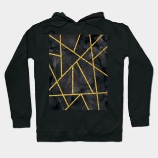 Black Stone Golden Geometric Art Hoodie